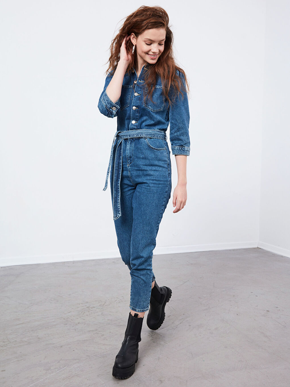 جمبسوت جينز بحزام-1