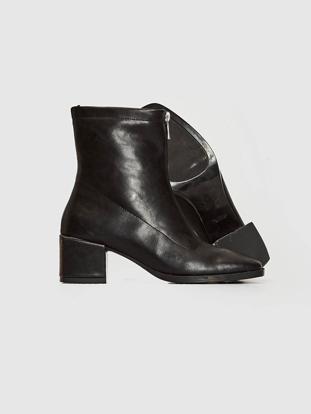 Siyah Kadın Topuklu Bilek Boy Bot-2