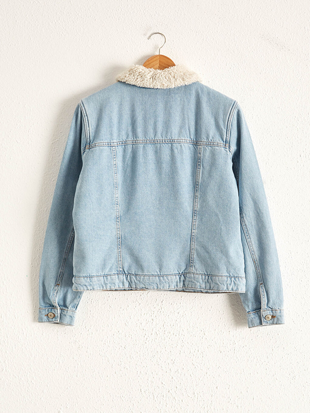 İndigo Standart Fit Uzun Kollu Cepli Kadın Jean Ceket-2