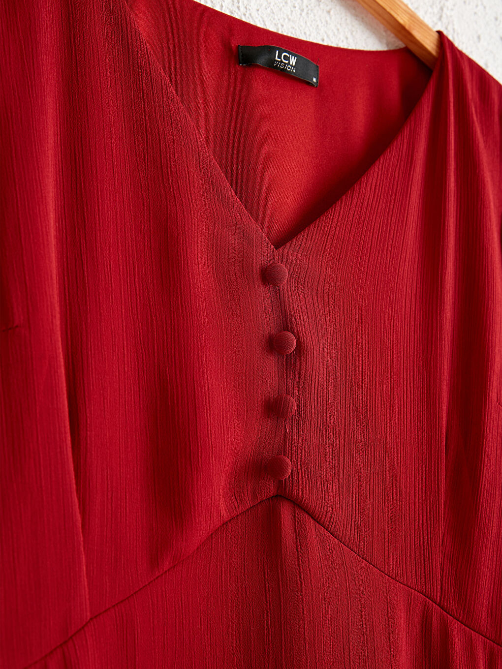 LCW Vision V-Ausschnitt Schlichtes Chiffonkleid -0WEC42Z8-HPJ