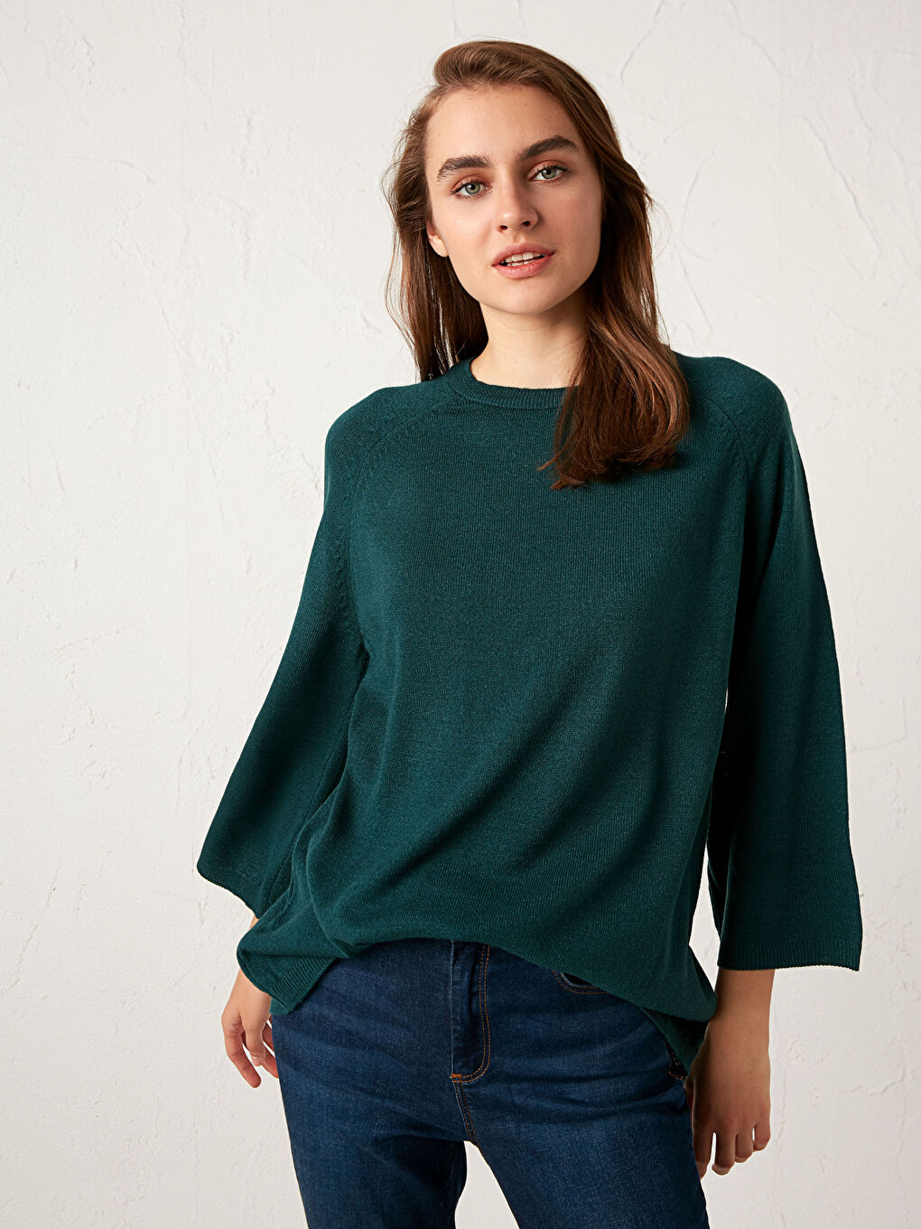 Pull-over Basique en Tricot à Col Rond-2