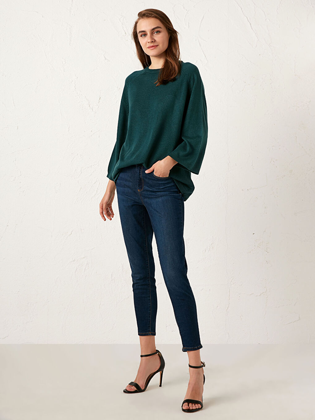 Pull-over Basique en Tricot à Col Rond-4