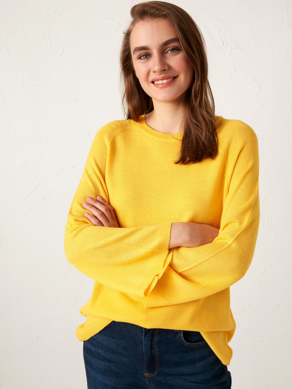 Pull-over Basique en Tricot à Col Rond-1