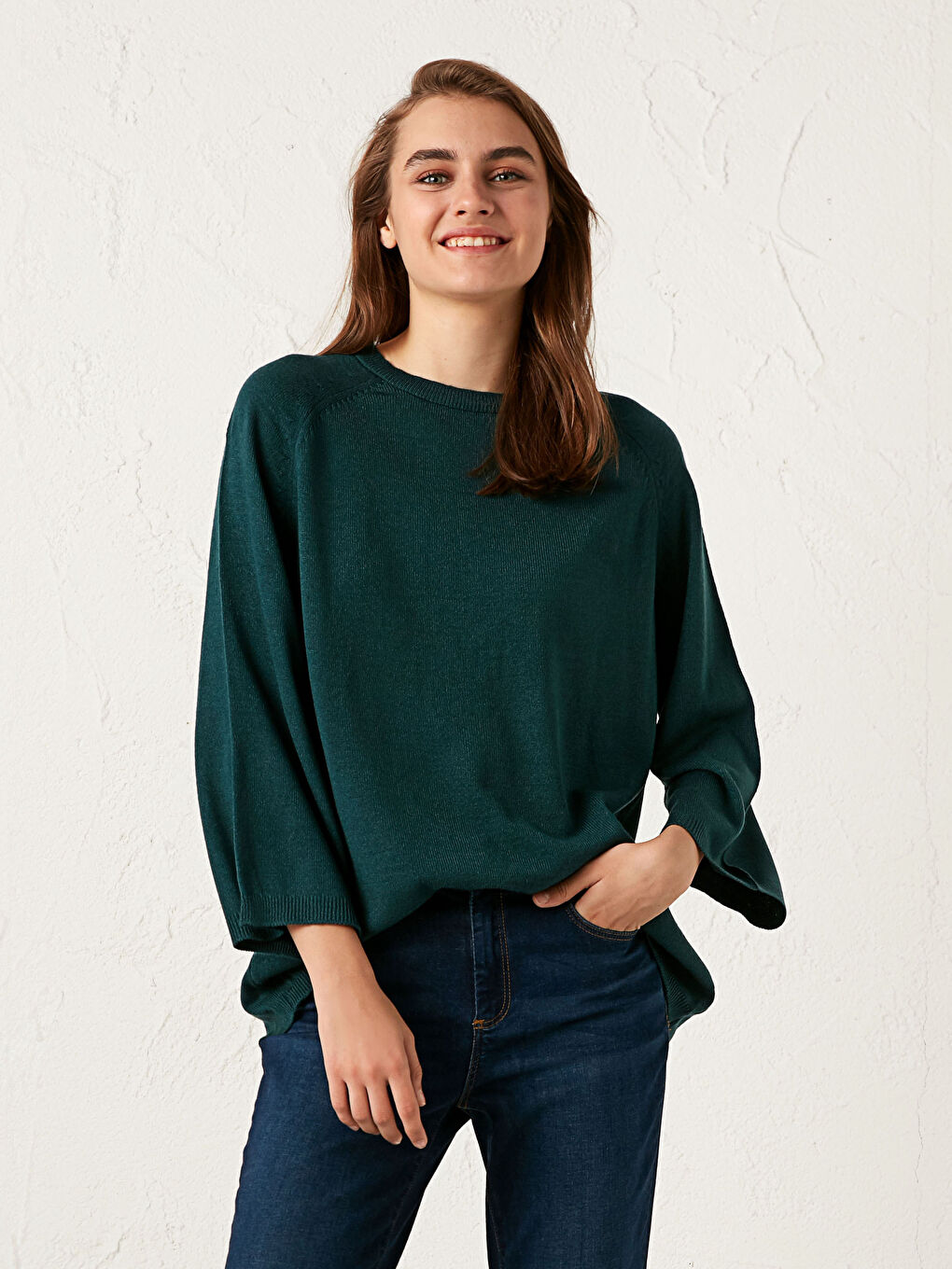 Pull-over Basique en Tricot à Col Rond-1