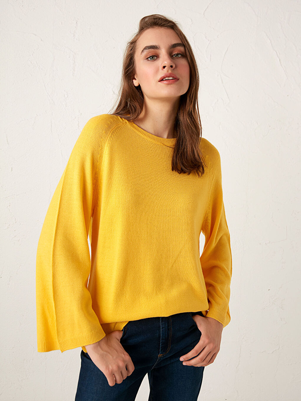 Pull-over Basique en Tricot à Col Rond