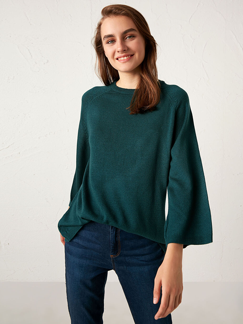 Pull-over Basique en Tricot à Col Rond