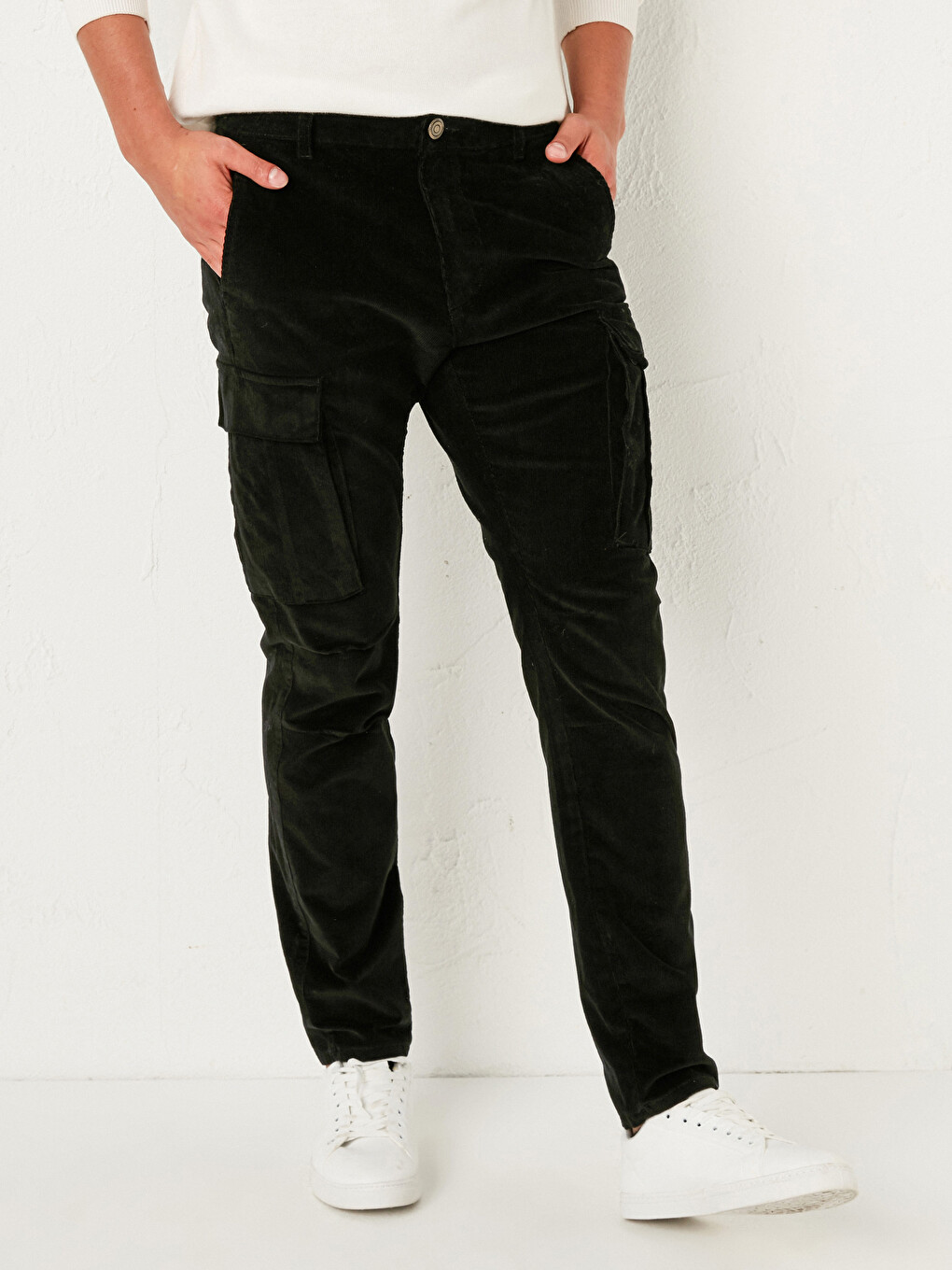 Slim Fit Velvet Trousers-2