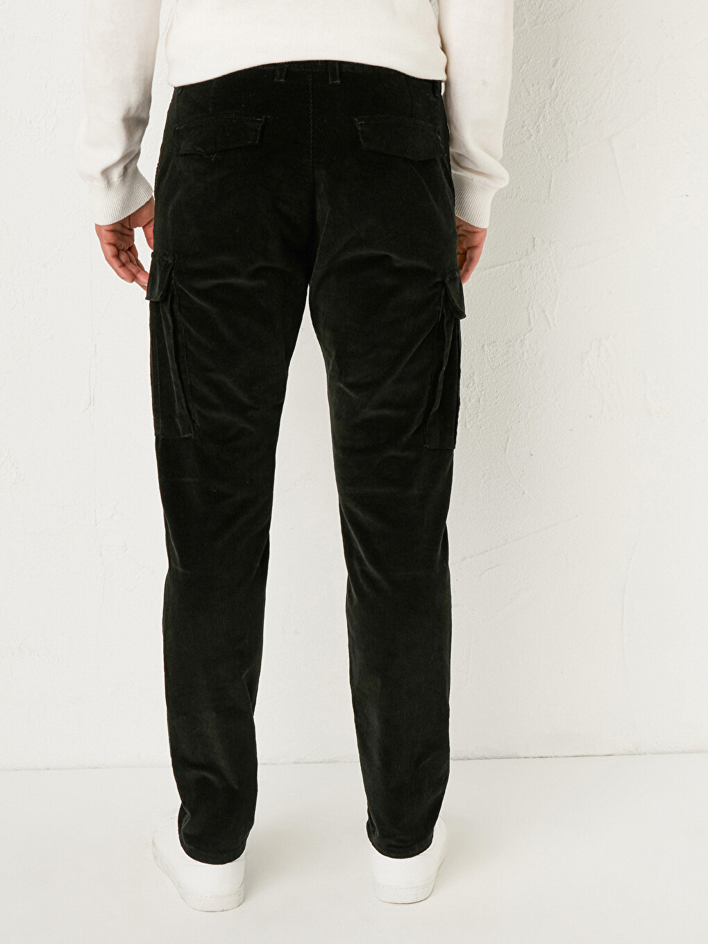 Slim Fit Velvet Trousers-3