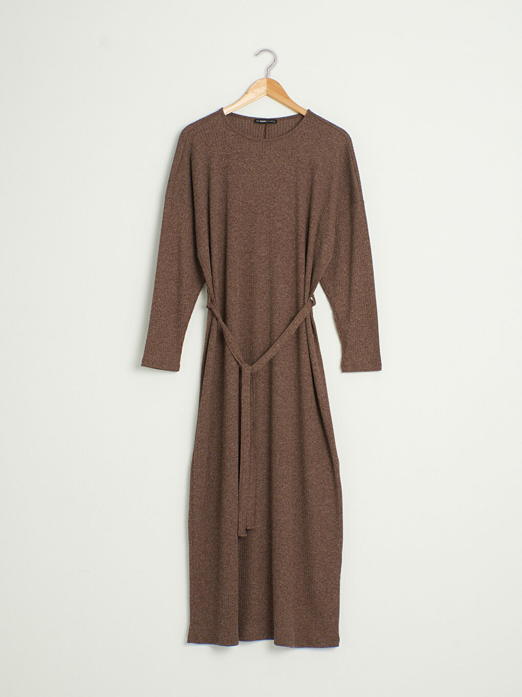 Crew Neck Long Sleeve Women's Dress-2