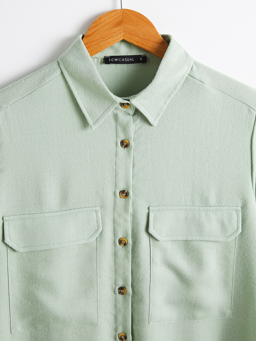 Pocket Detailed Plain Viscose Shirt-2