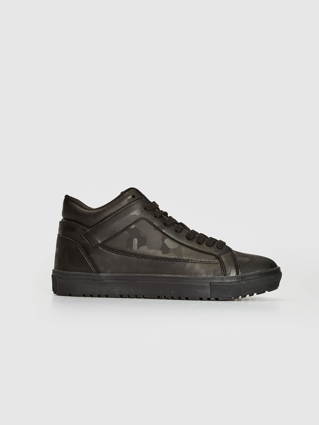 Siyah Erkek Bağcıklı Günlük Sneaker Ayakkabı-1