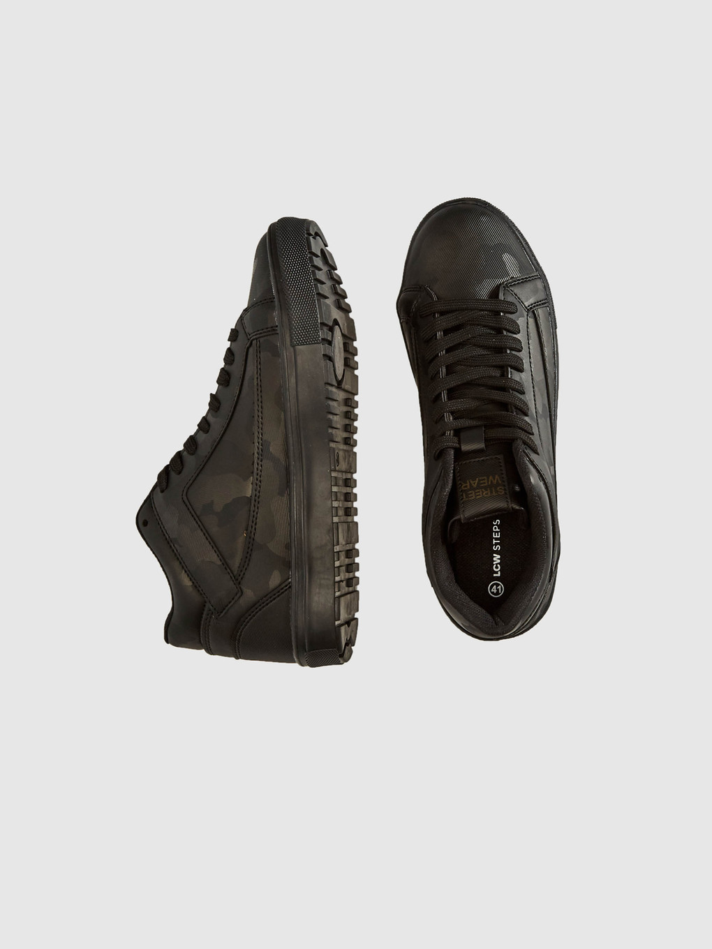 Siyah Erkek Bağcıklı Günlük Sneaker Ayakkabı-2