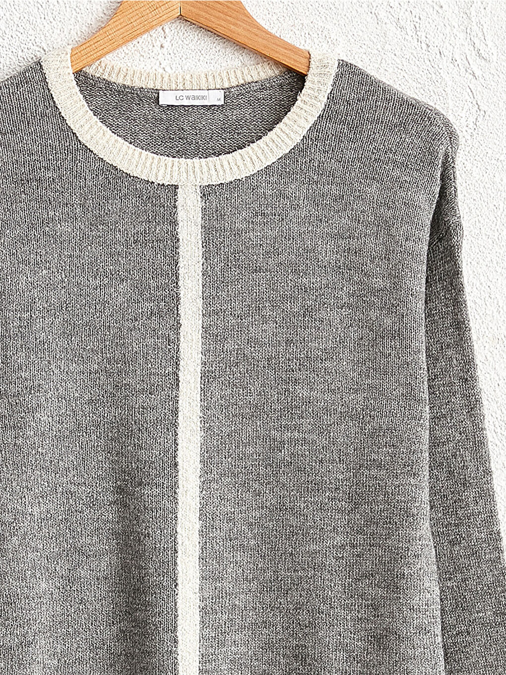 Gri Bisiklet Yaka Triko Kazak-6