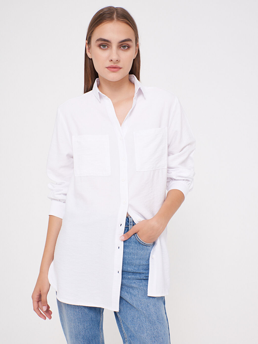 Pocket Detailed Loose Fit Shirt