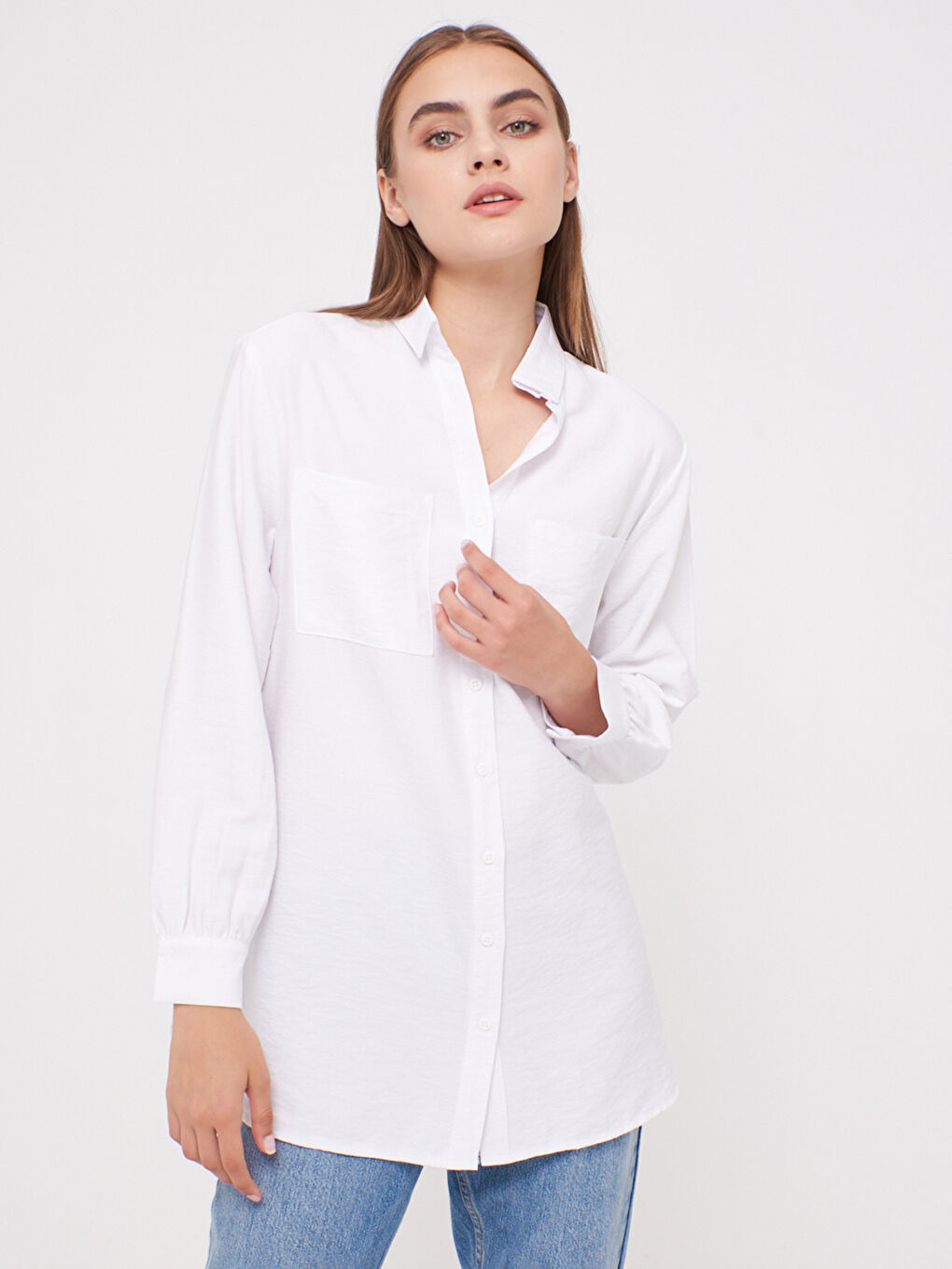 Pocket Detailed Loose Fit Shirt-1