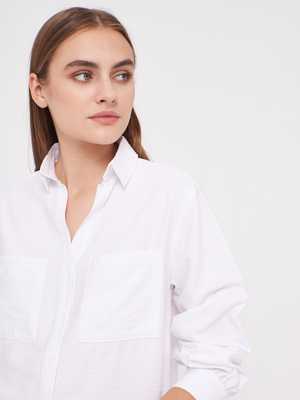 Pocket Detailed Loose Fit Shirt-2