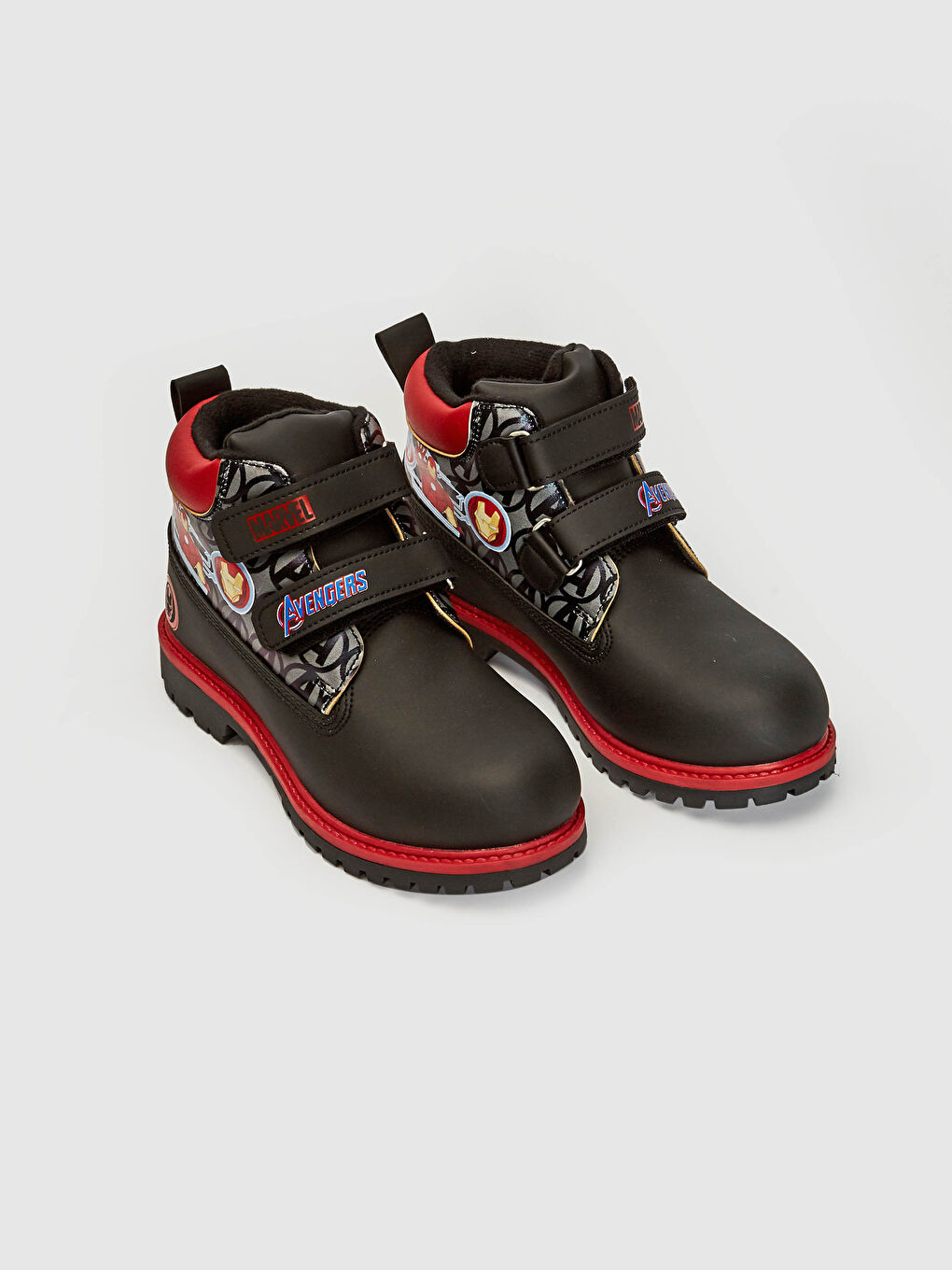 Siyah Erkek Çocuk Avengers Lisanslı Cırt Cırtlı Bot-1