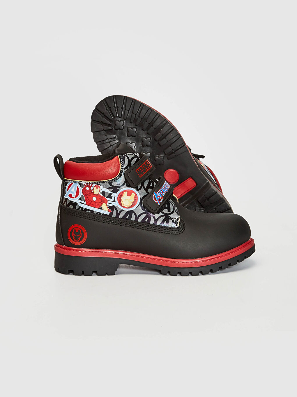 Siyah Erkek Çocuk Avengers Lisanslı Cırt Cırtlı Bot-3