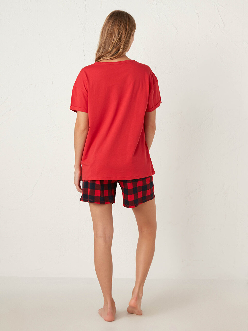 Пижамный комплект с шортами с принтом-4