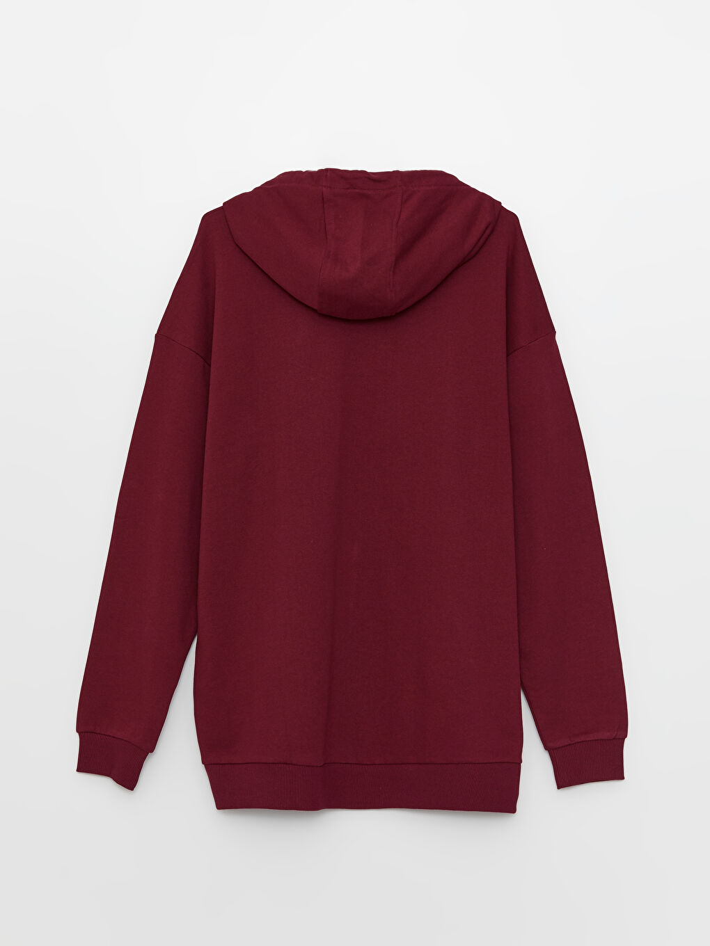 Bordo Uzun Kollu Baskılı Kalın Erkek Hoodie-7
