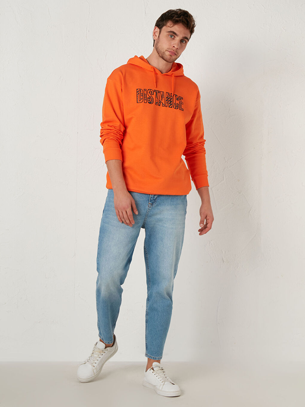 هودي مطبوع كم طويل للرجال-2