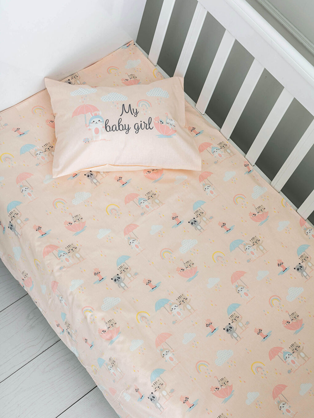 Ensemble Housse De Couette Bébé Imprimée Fille-1