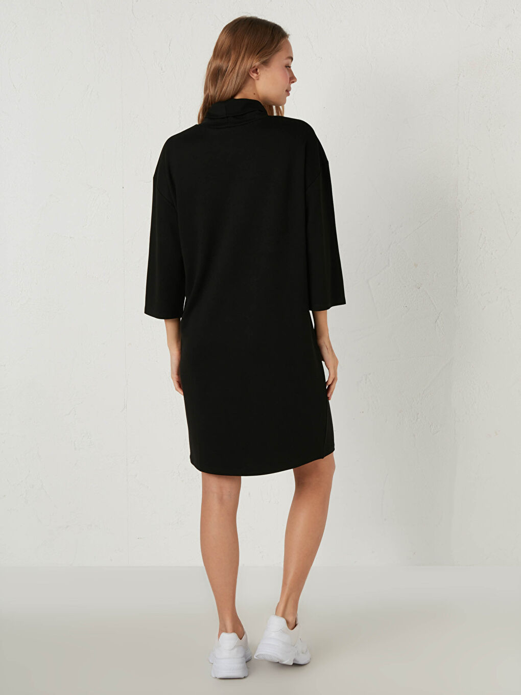 LCW Vision Mock Turtleneck Plain Dress -0WEI63Z8-CVL