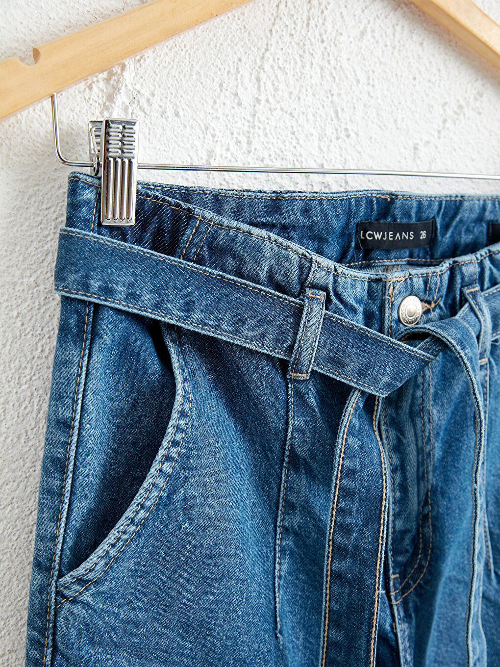 Belted Mom Fit Jeans-3