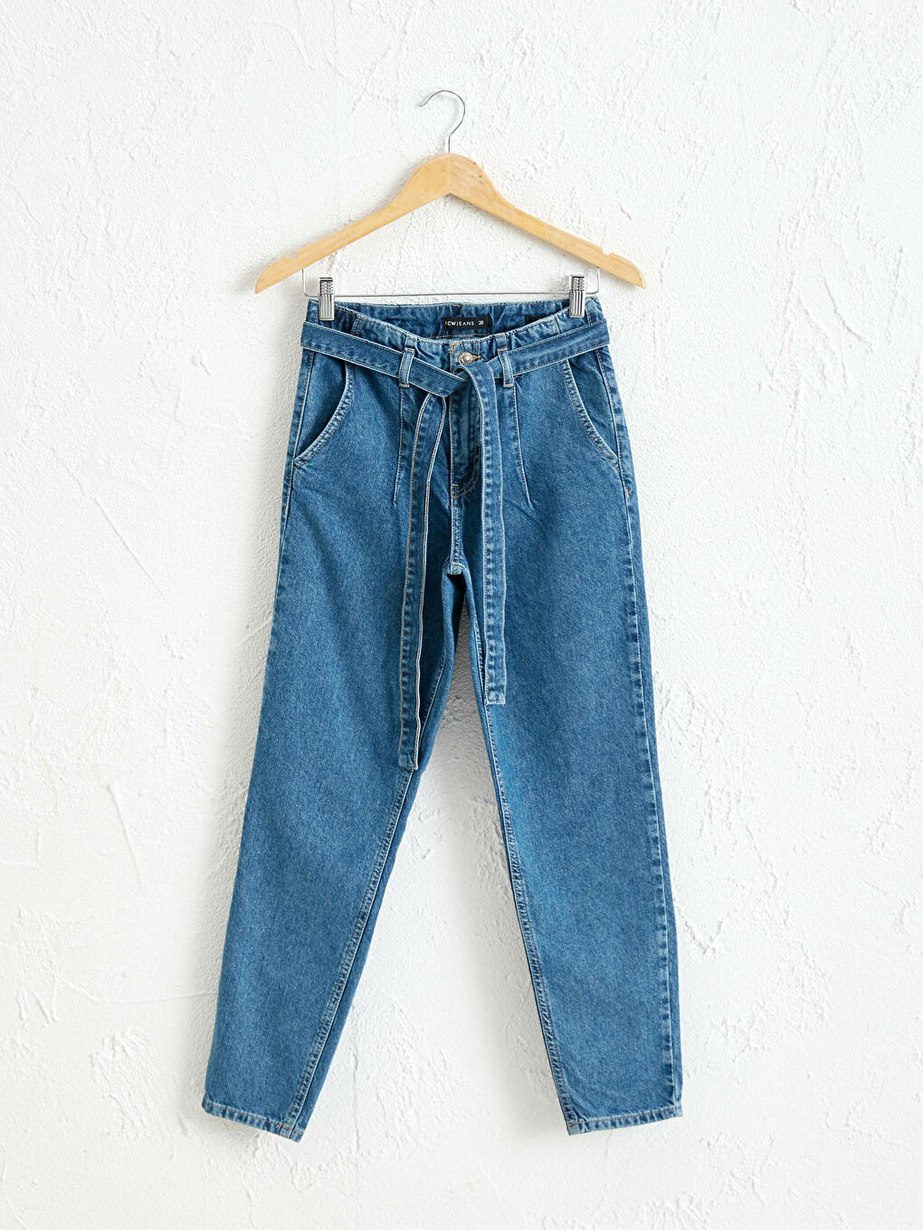 Belted Mom Fit Jeans