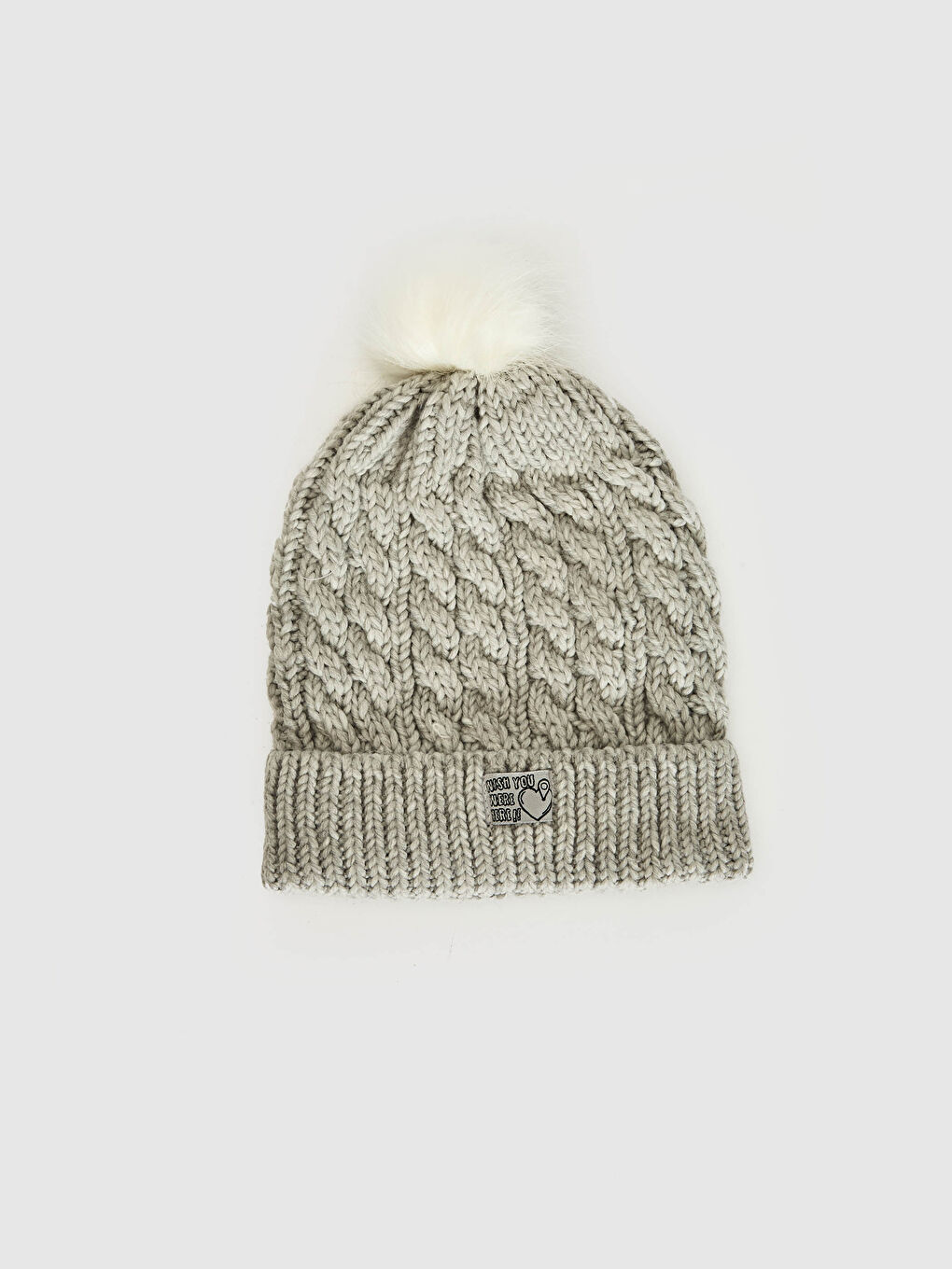 Béret Tricot Fille à Pompons en Fourrure-1