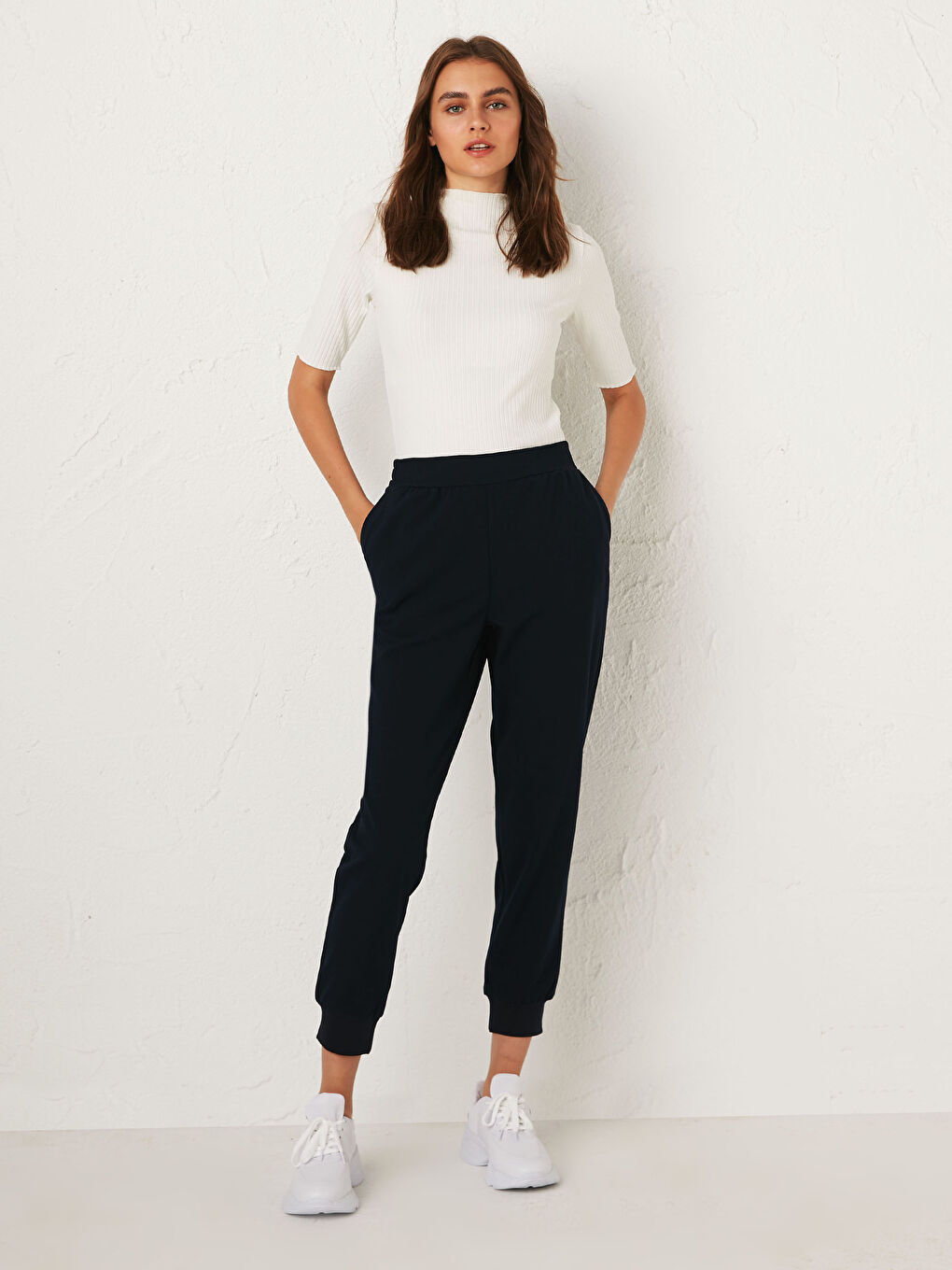 Pantalon Taille Haute Poly Viscose-1