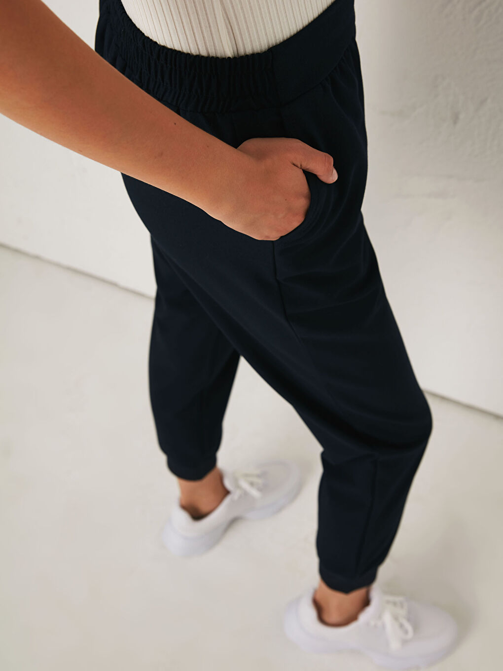 Pantalon Taille Haute Poly Viscose-4