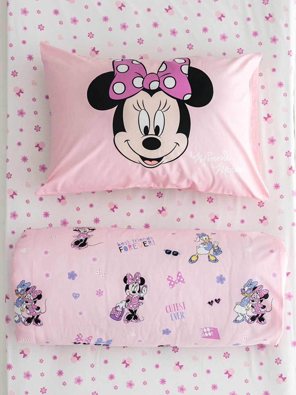 LCW HOME Minnie Maus Bettwäsche-Set für Mädchen -0WEK27Z4-F9C