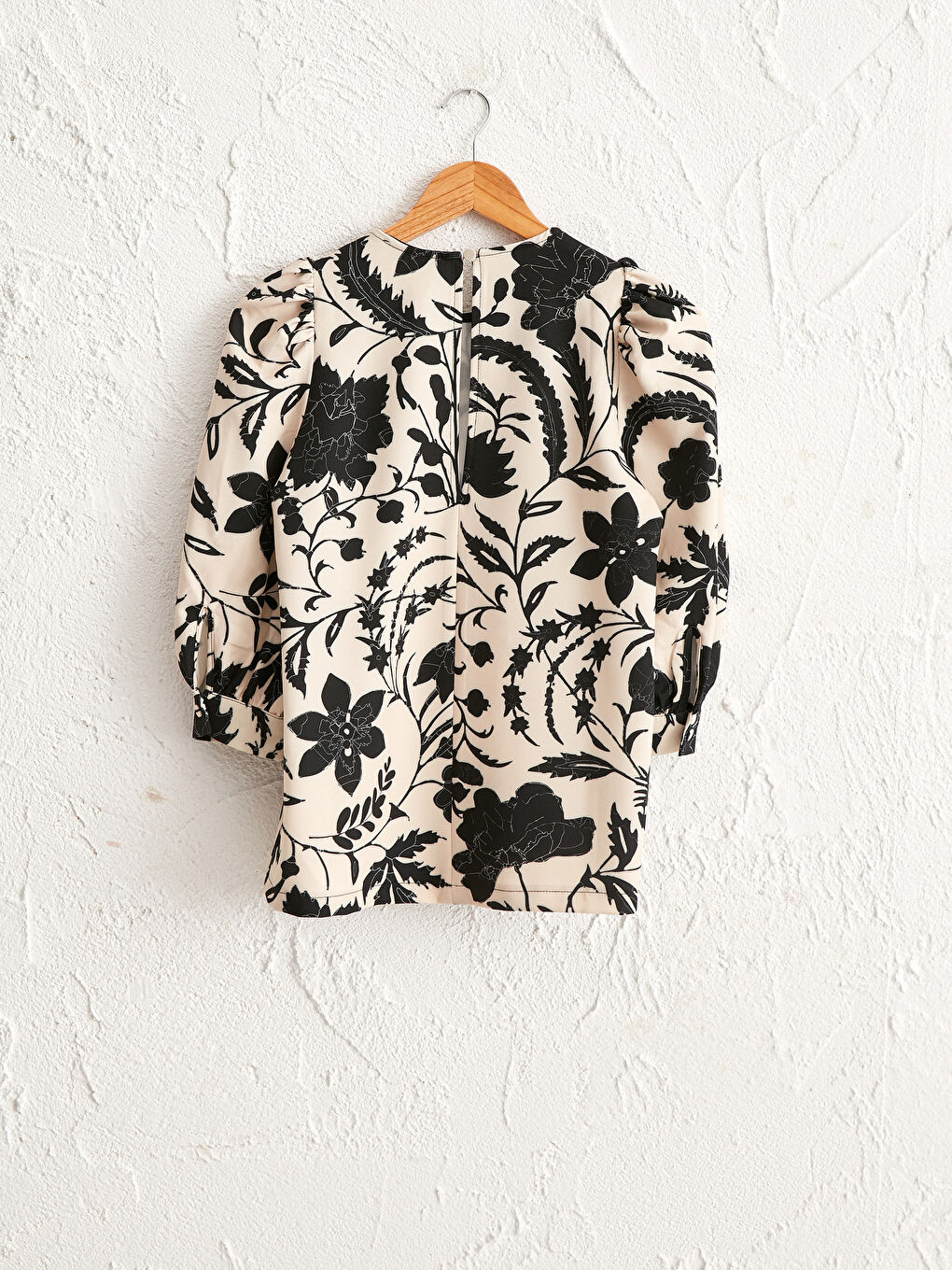 Blouse Florale à Col Rond pour Femmes-5
