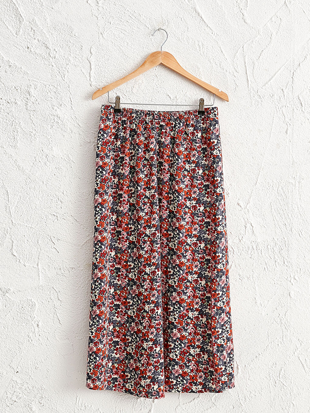 Karışık Beli Lastikli Desenli Uzun Etek-1