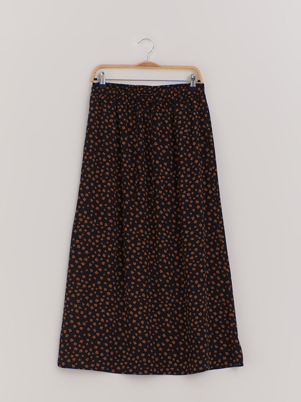 Elastic Waist Figured Maxi Skirt