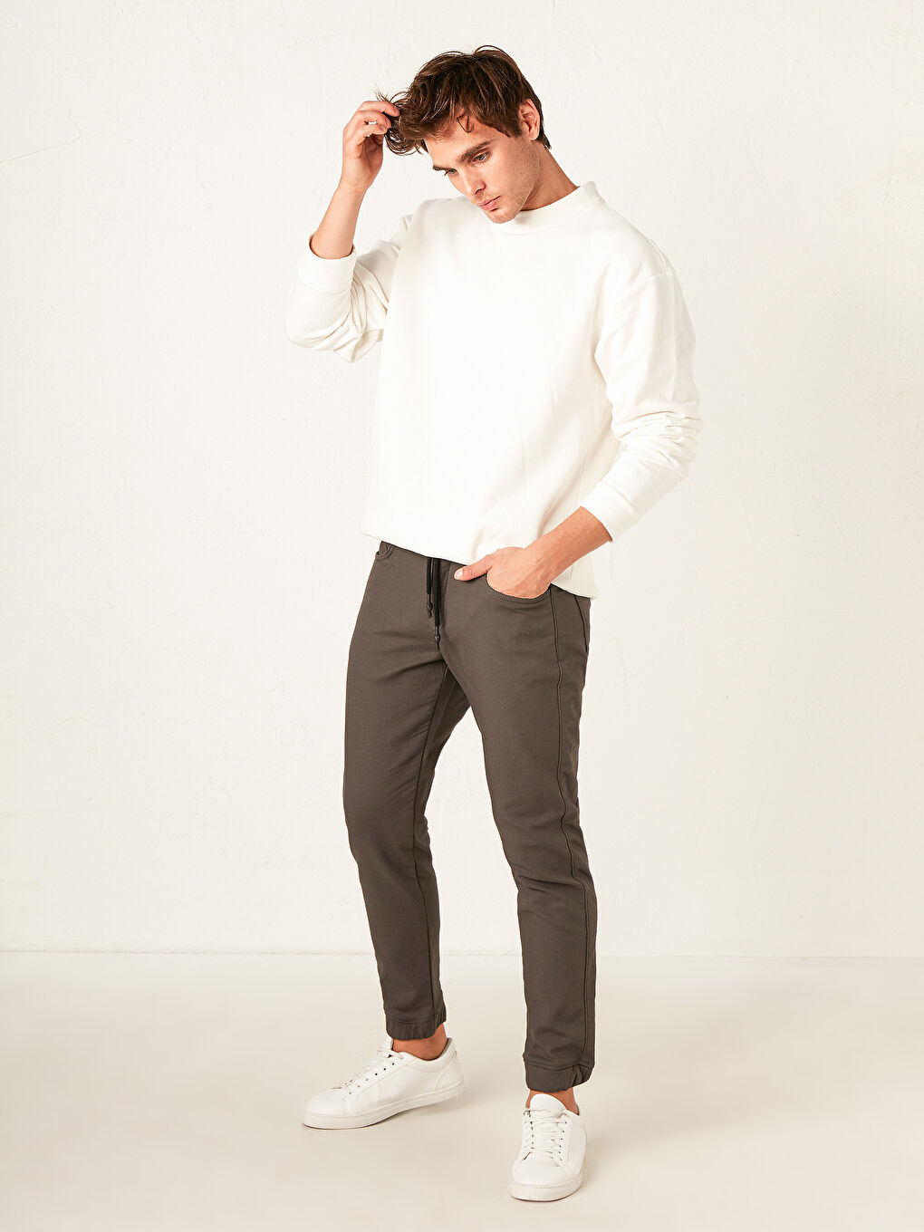 Slim Fit Gabardine Trousers