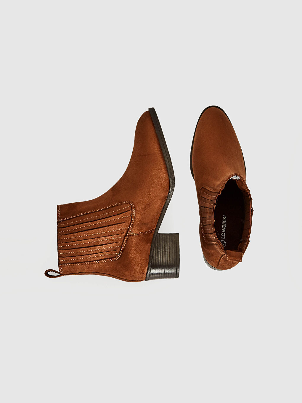 Bej Kadın Süet Görünümlü Topuklu Bot-2