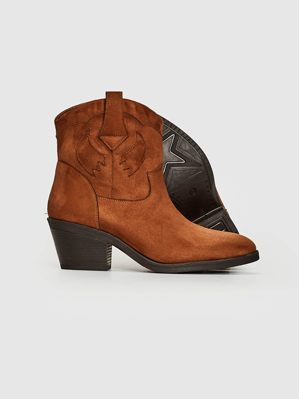 Bej Kadın Topuklu Bilek Boy Bot-5