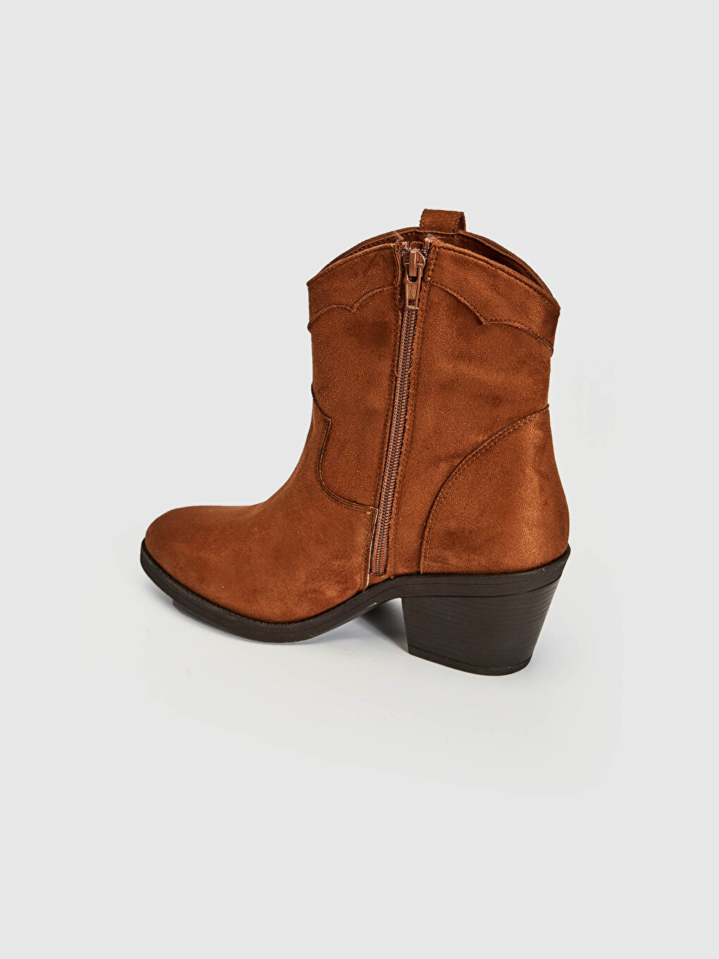 Bej Kadın Topuklu Bilek Boy Bot-8