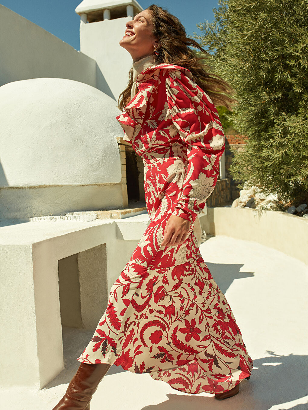 Floral Asymmetrical Cut Women's Dress-2