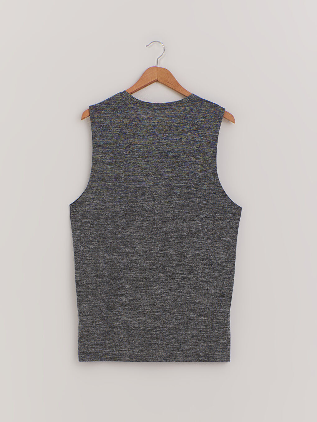 Antrasit Bisiklet Yaka Erkek Kolsuz Tişört-1