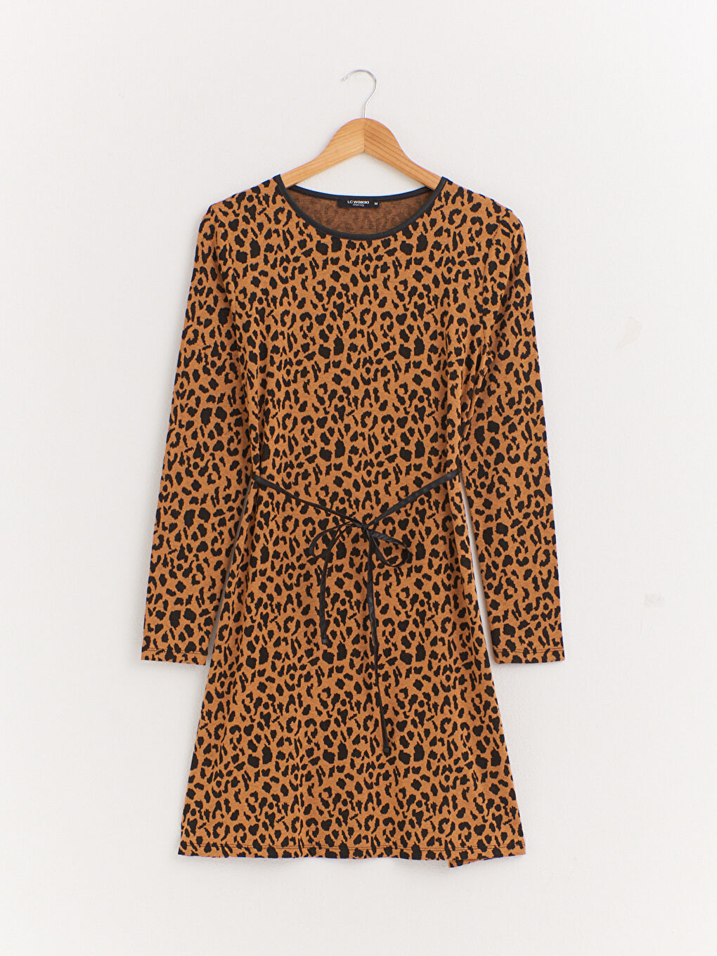 Kahverengi Leopar Desenli Hamile Elbise