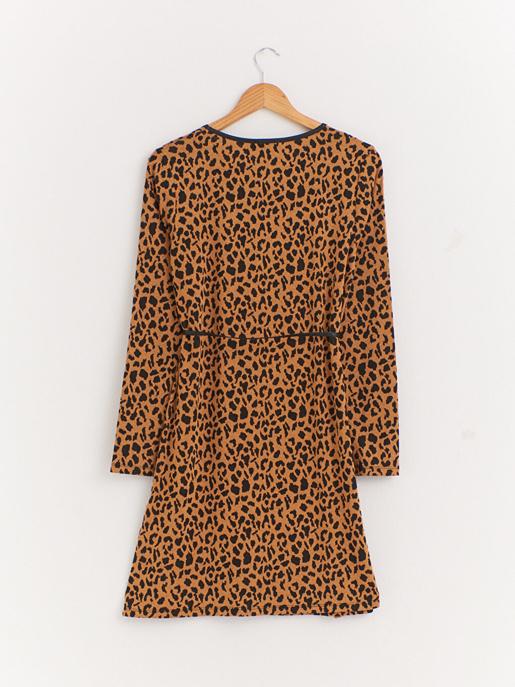 Kahverengi Leopar Desenli Hamile Elbise-1