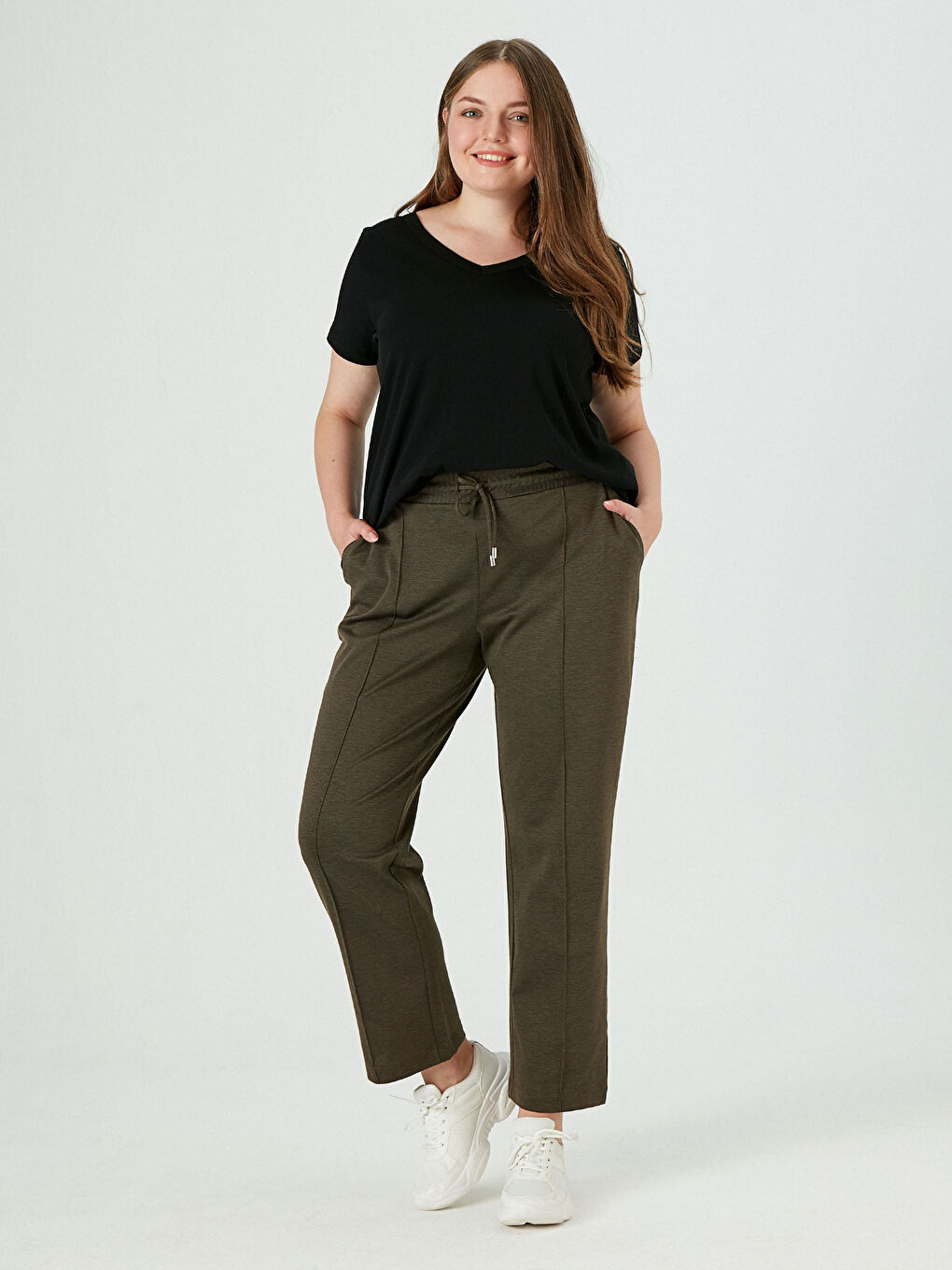 Спортивные брюки с эластичной резинкой на талии-1