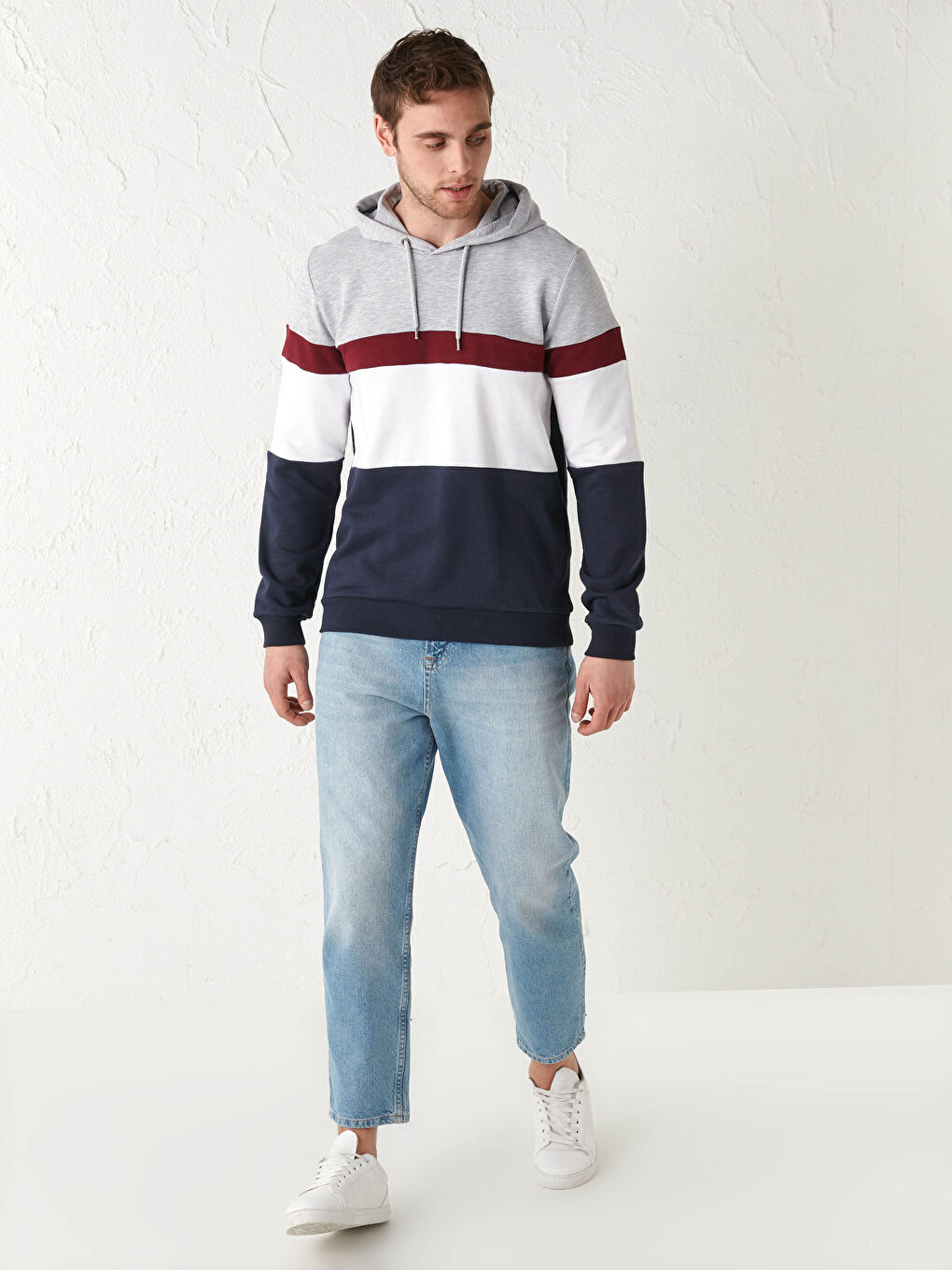 Hooded Color Block Hoodie-2