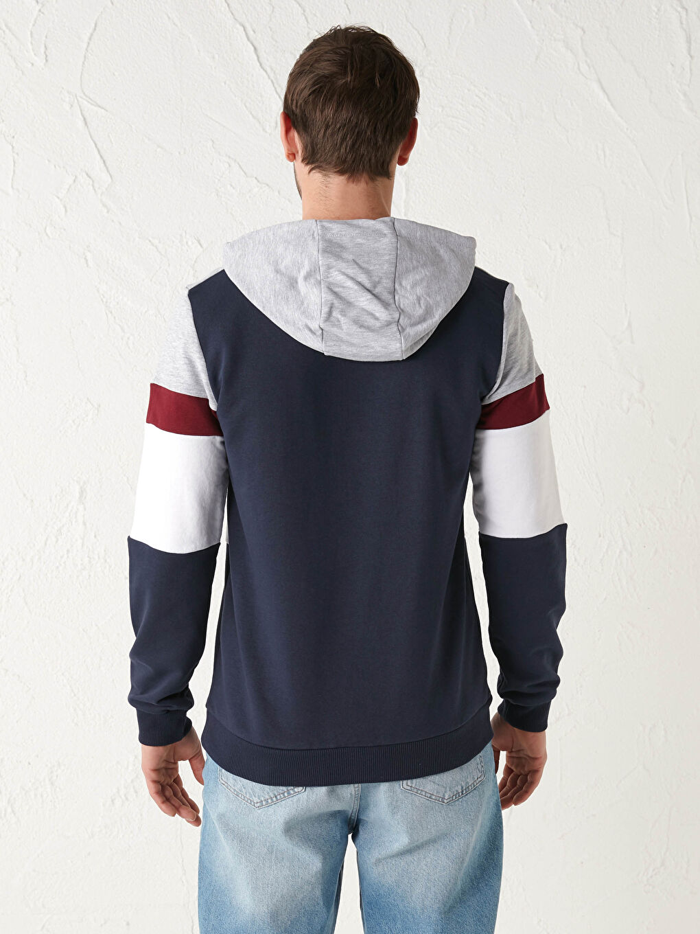Hooded Color Block Hoodie-5
