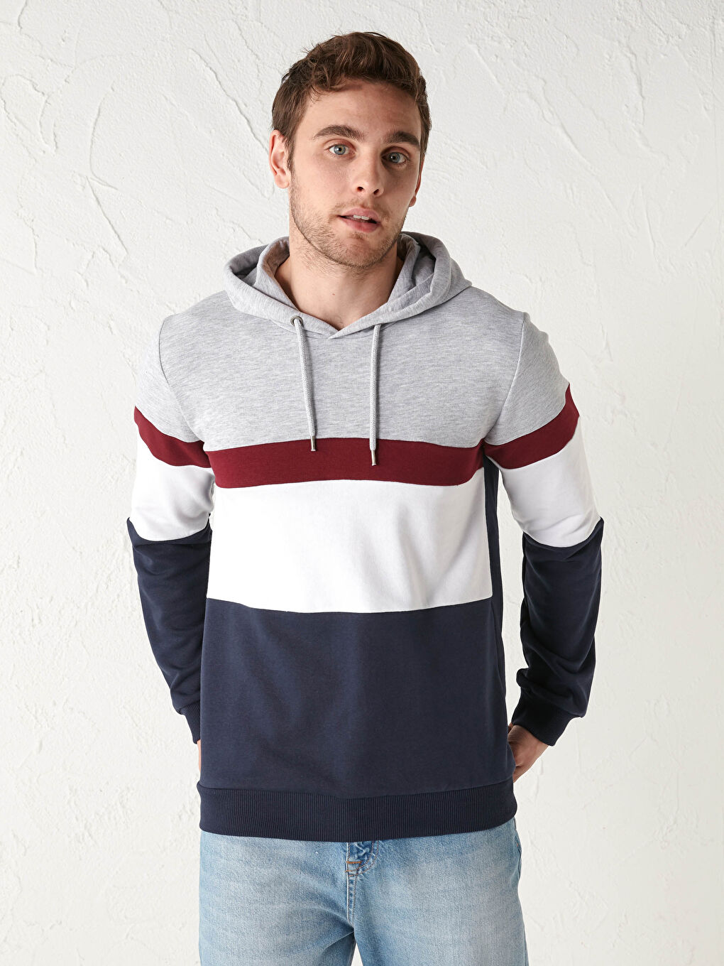 Hooded Color Block Hoodie