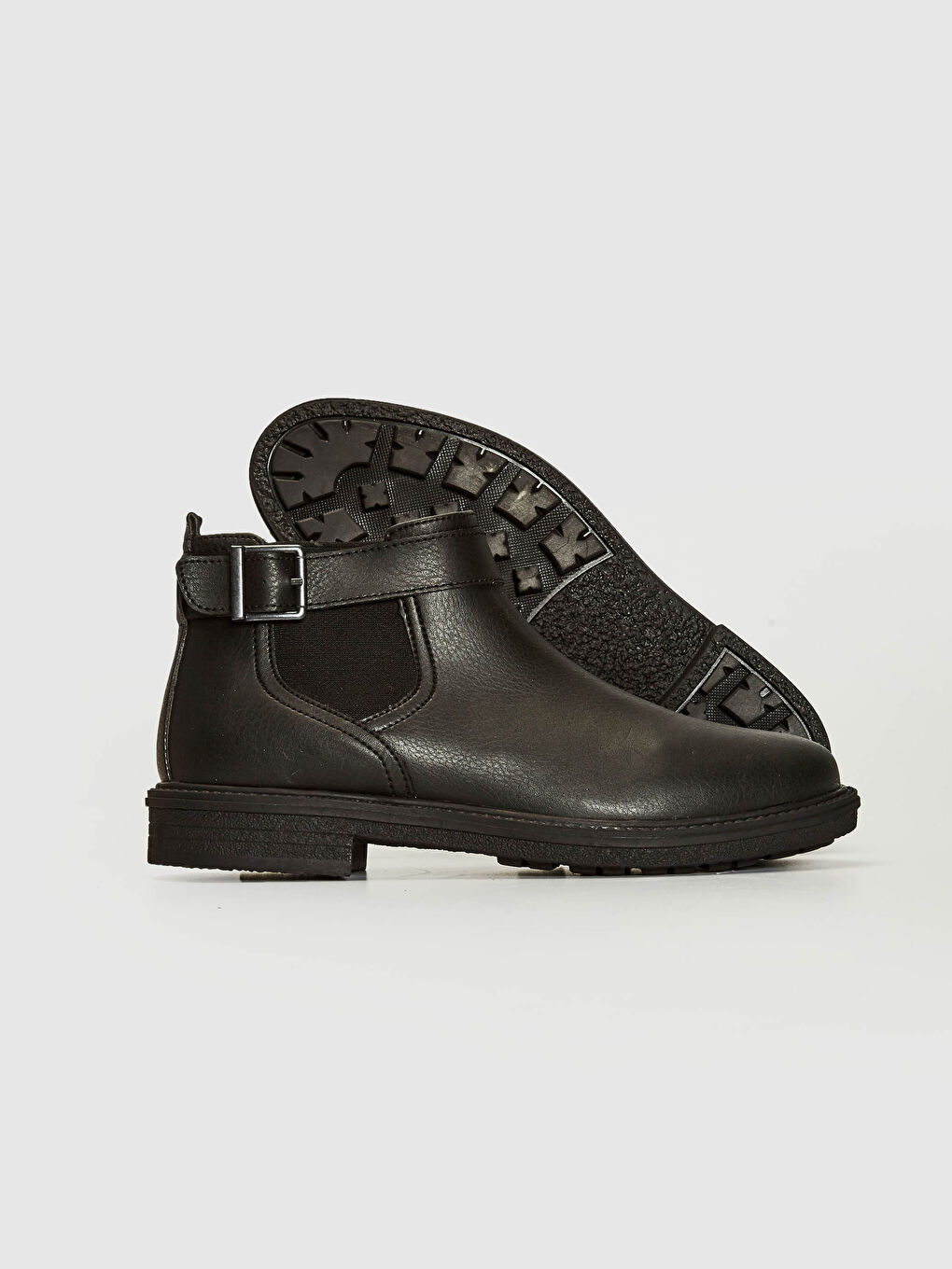 Siyah Erkek Bilek Boy Kemer Detaylı Bot-3