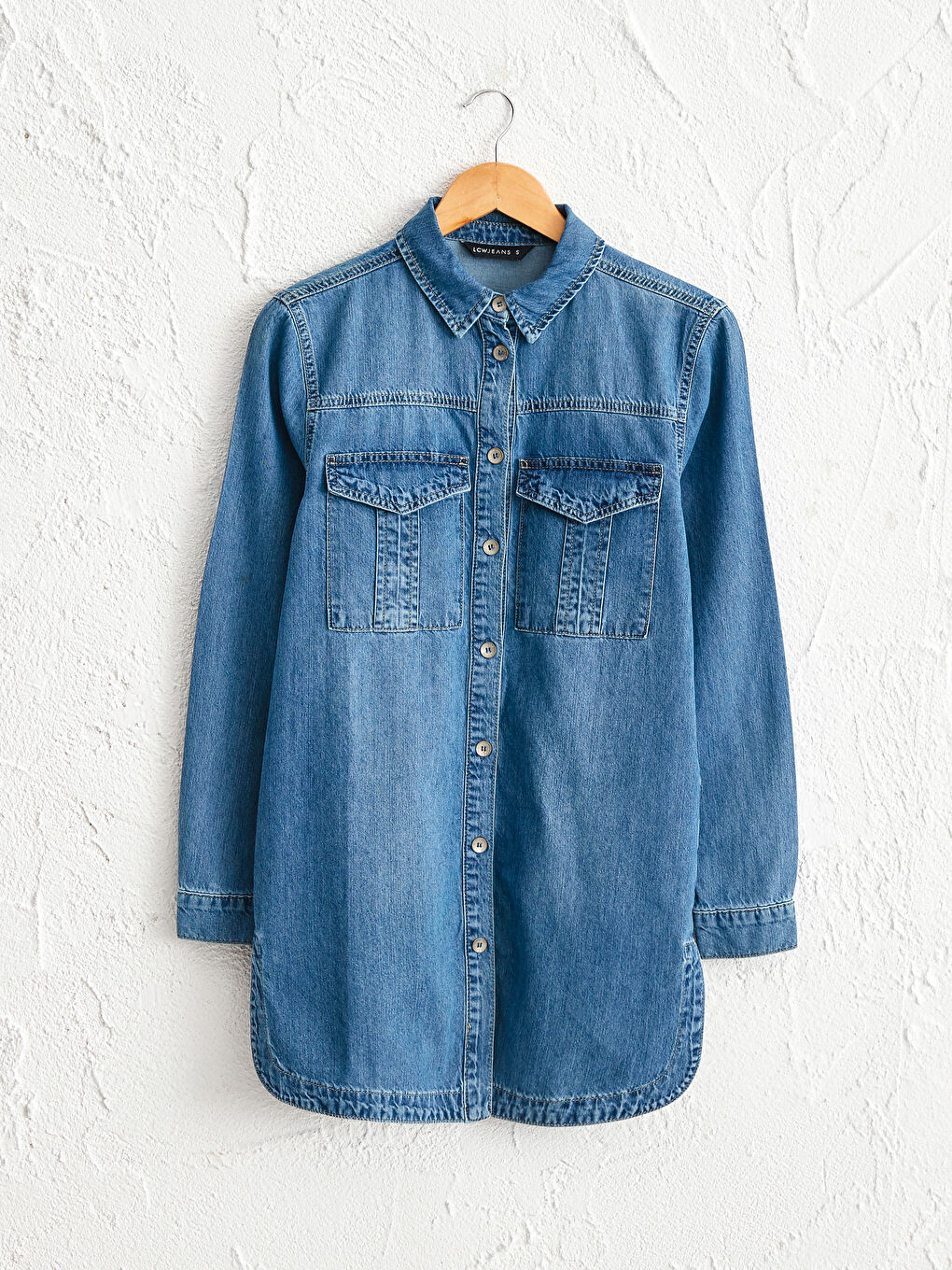 İndigo Uzun Jean Ceket